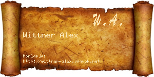 Wittner Alex névjegykártya
